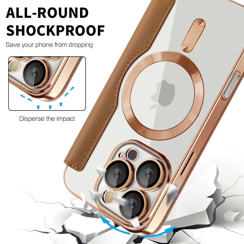 Techsuit SmartMag knížkové pouzdro iPhone 16 Pro Max hnědé - náhled 4