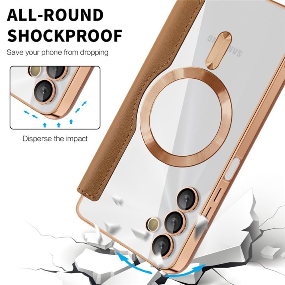 Pouzdro na knihu Techsuit SmartMag pro Samsung Galaxy A05s hnědé - náhled 4