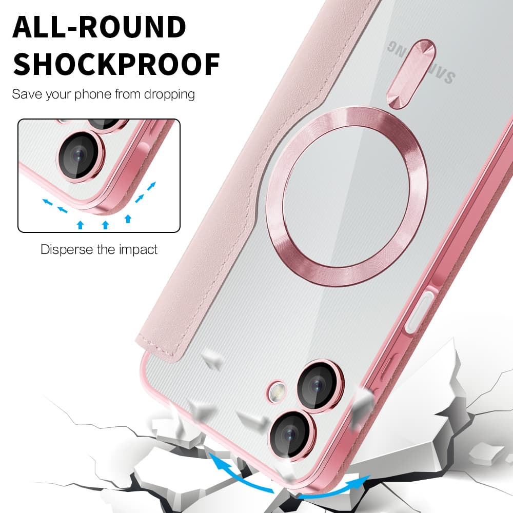 Pouzdro na knihu Techsuit SmartMag pro Samsung Galaxy A06 růžové - náhled 4
