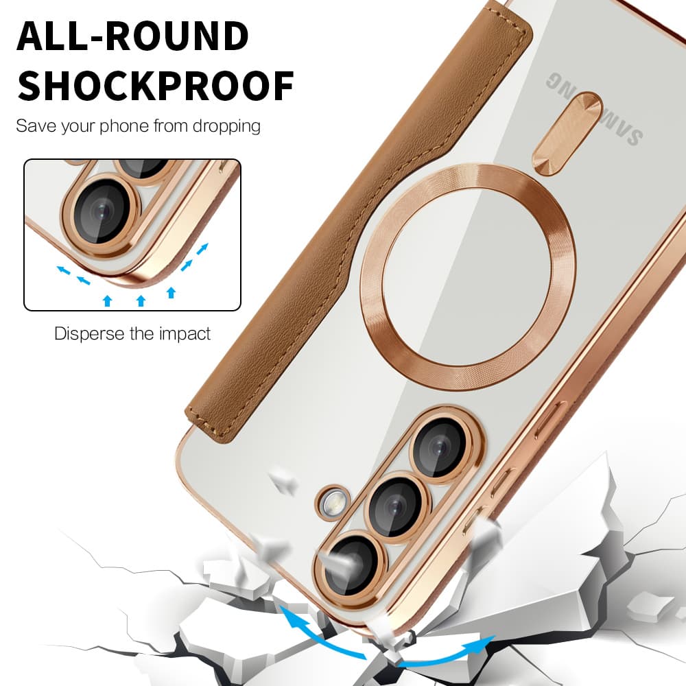 Pouzdro na knihu Techsuit SmartMag pro Samsung Galaxy S25 hnědé - náhled 4