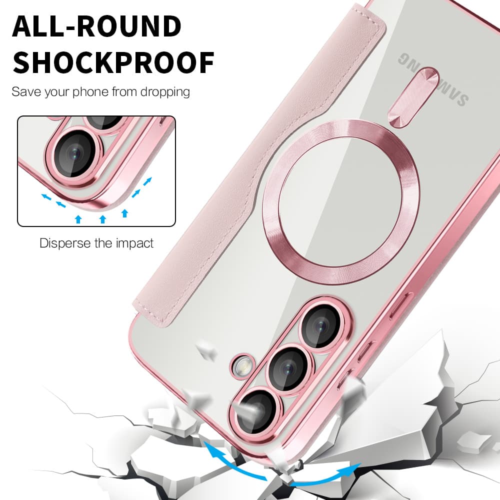 Techsuit SmartMag knížkové pouzdro Samsung Galaxy S25 Plus růžové - náhled 4