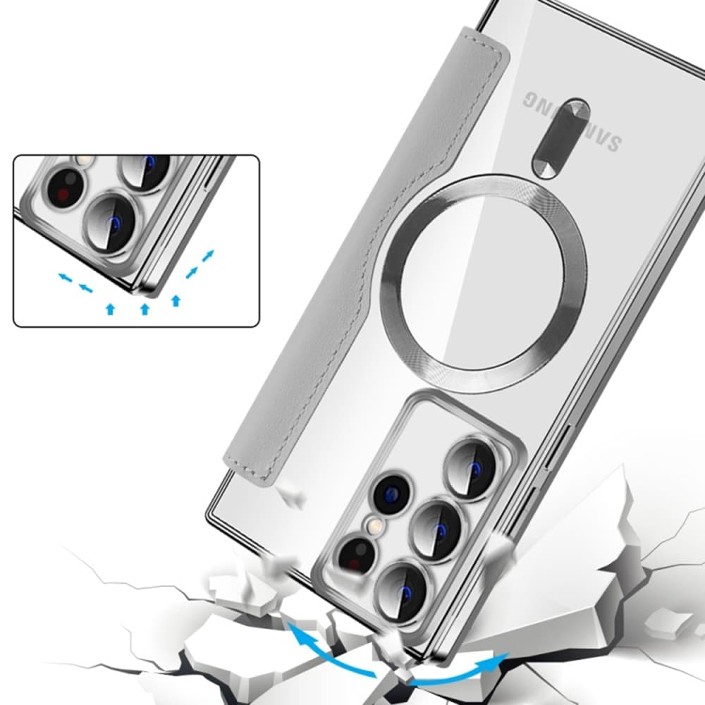 Pouzdro na knihu Techsuit SmartMag pro Samsung Galaxy S22 Ultra 5G šedé - náhled 4