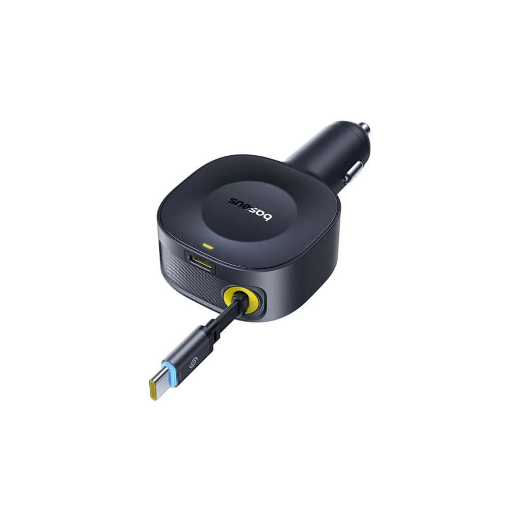 Baseus Car Charger PrimeTrip VR2 s navíjecím kabelem 2 x Type-C 30W černý - náhled 4