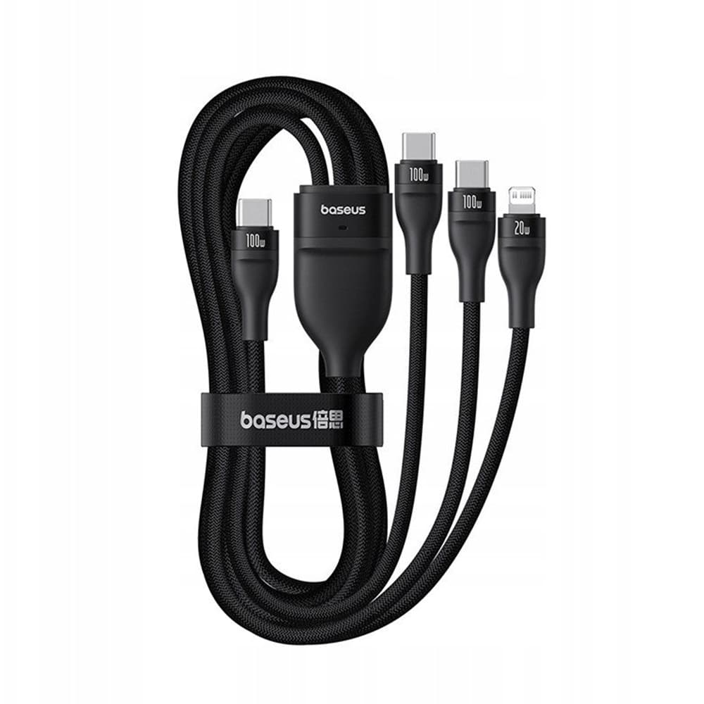 Baseus Data Cable Flash Series 3 USB-C na 2x USB-C Lightning 1.5m černý - náhled 4