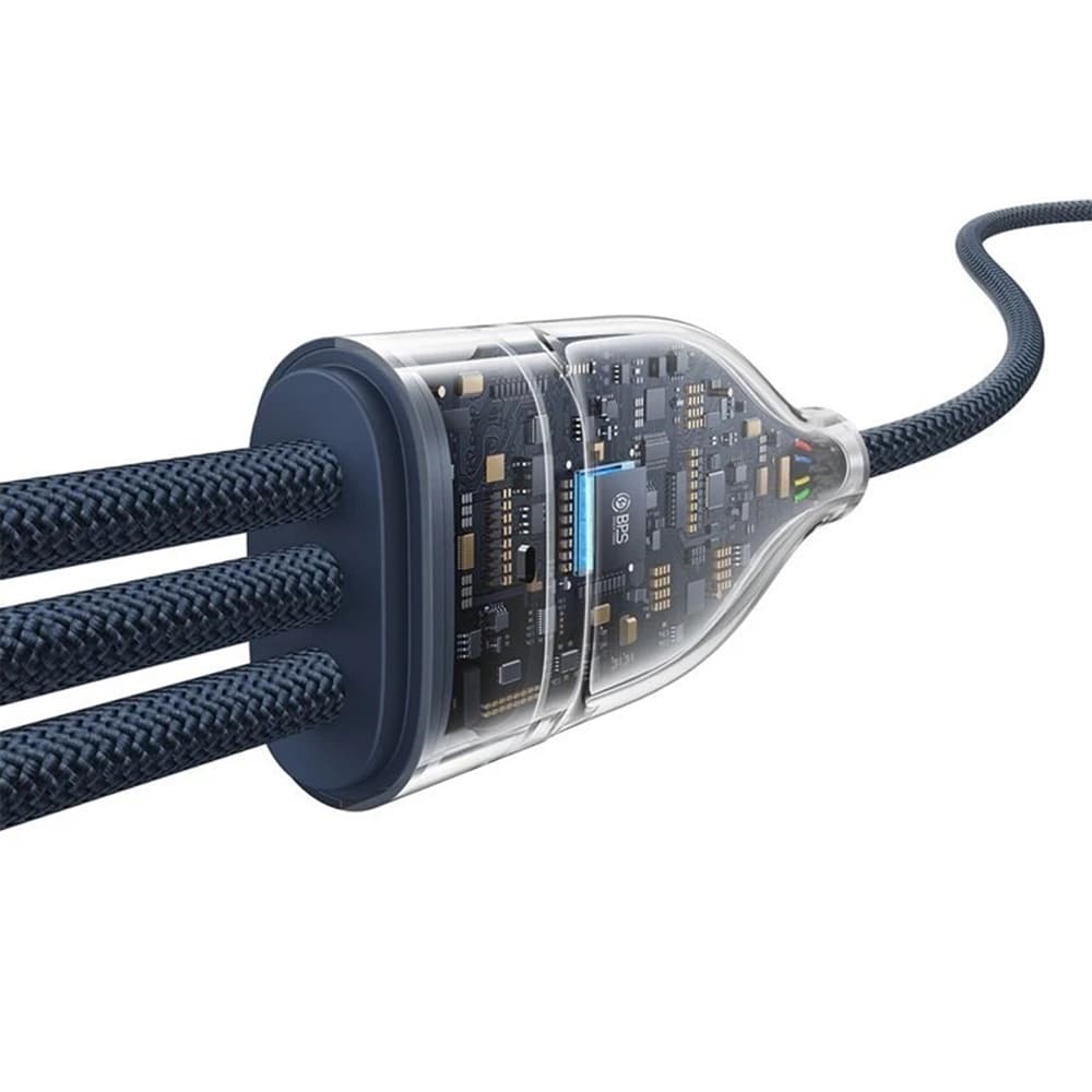 Baseus Data Cable Flash Series 3 USB-C na 3x Type-C 1.5m modrá - náhled 4