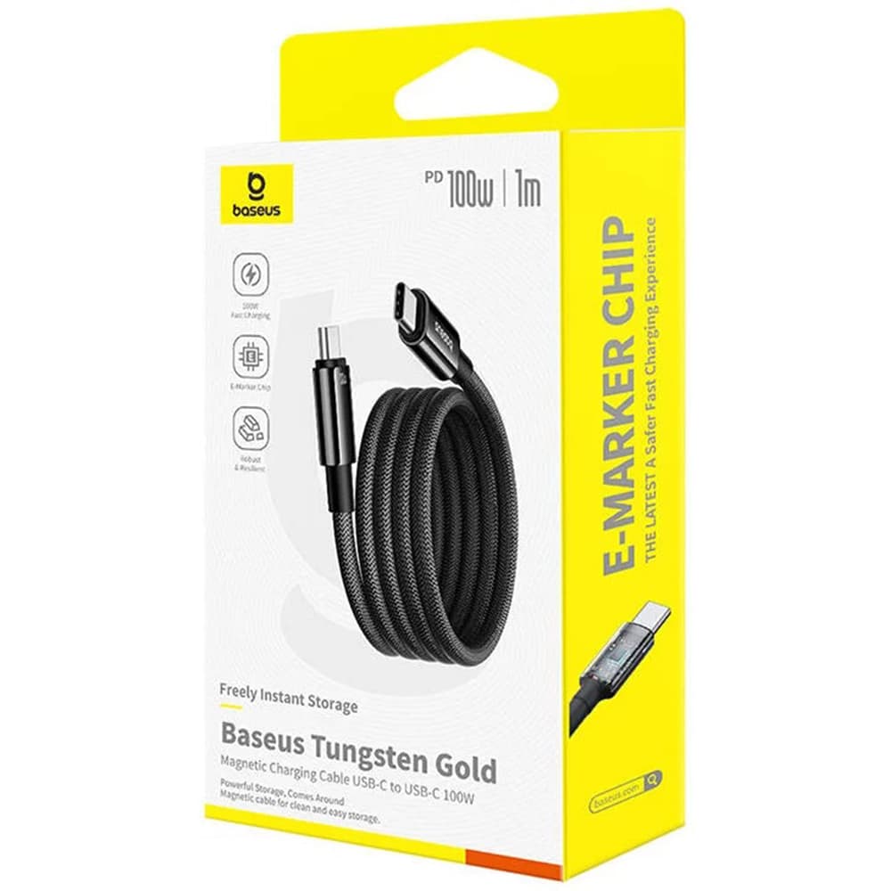 Baseus Data Cable Tungsten Gold Type-C na Type-C Super Fast Charge 100W 480Mbps 1m černá - náhled 4