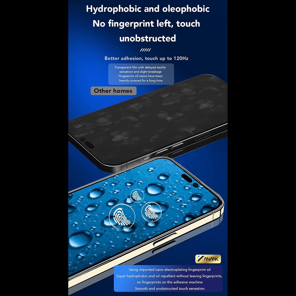 Ochranné sklo ANANK 2.5D pro iPhone 15 Pro černé - náhled 4