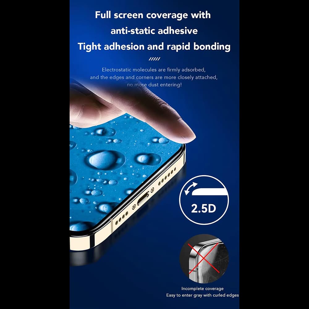 ANANK 2.5D 5X zesílené CG sklo iPhone 16 černé - náhled 4