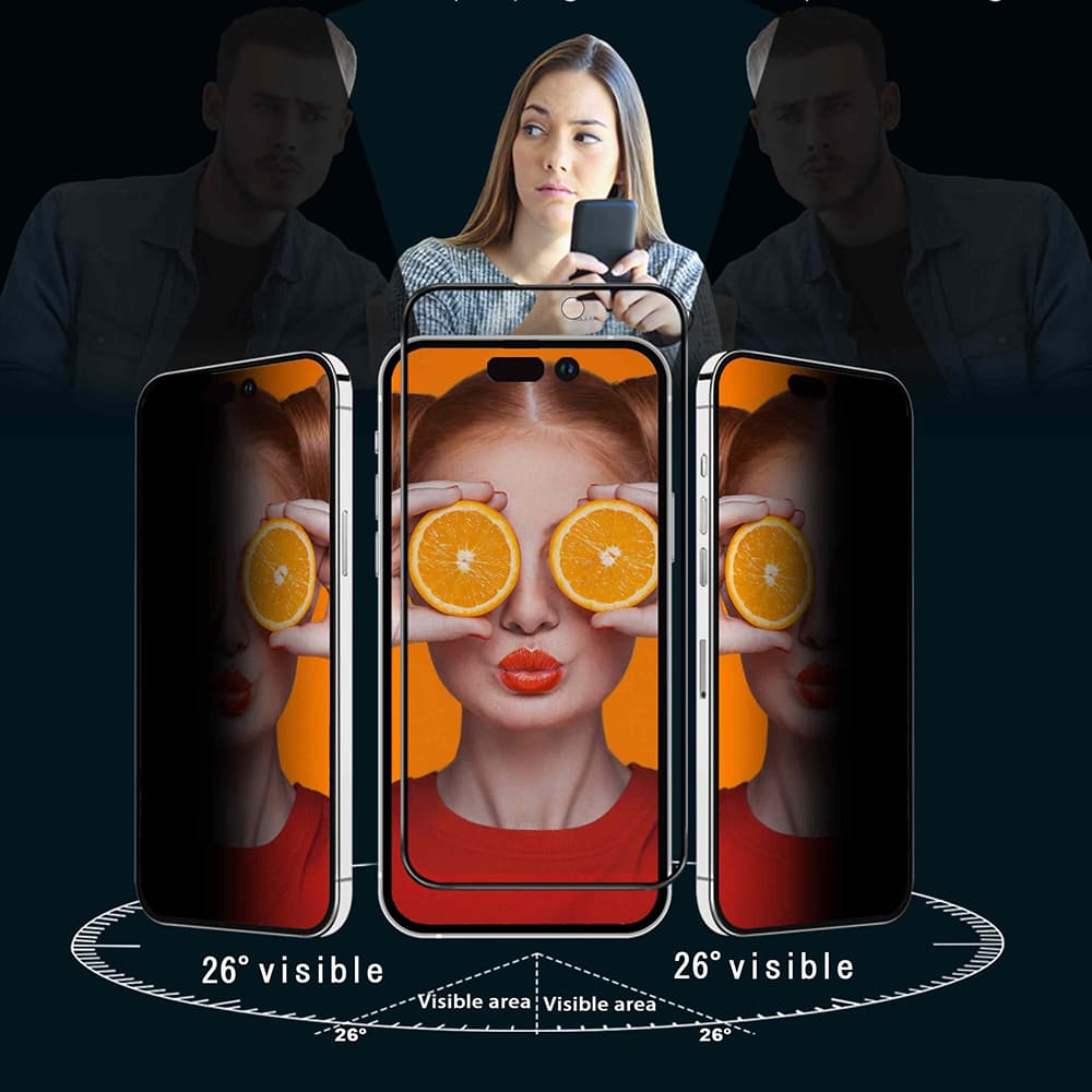 Ochranné sklo ANANK 2.5D Privacy iPhone 15 Pro Max černé - náhled 4