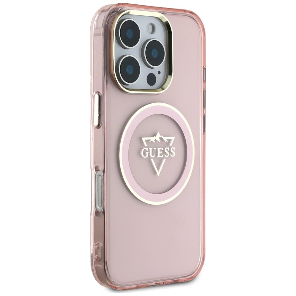 Guess IML Metal Mountain Logo MagSafe iPhone 16 Pro Max růžová - náhled 4