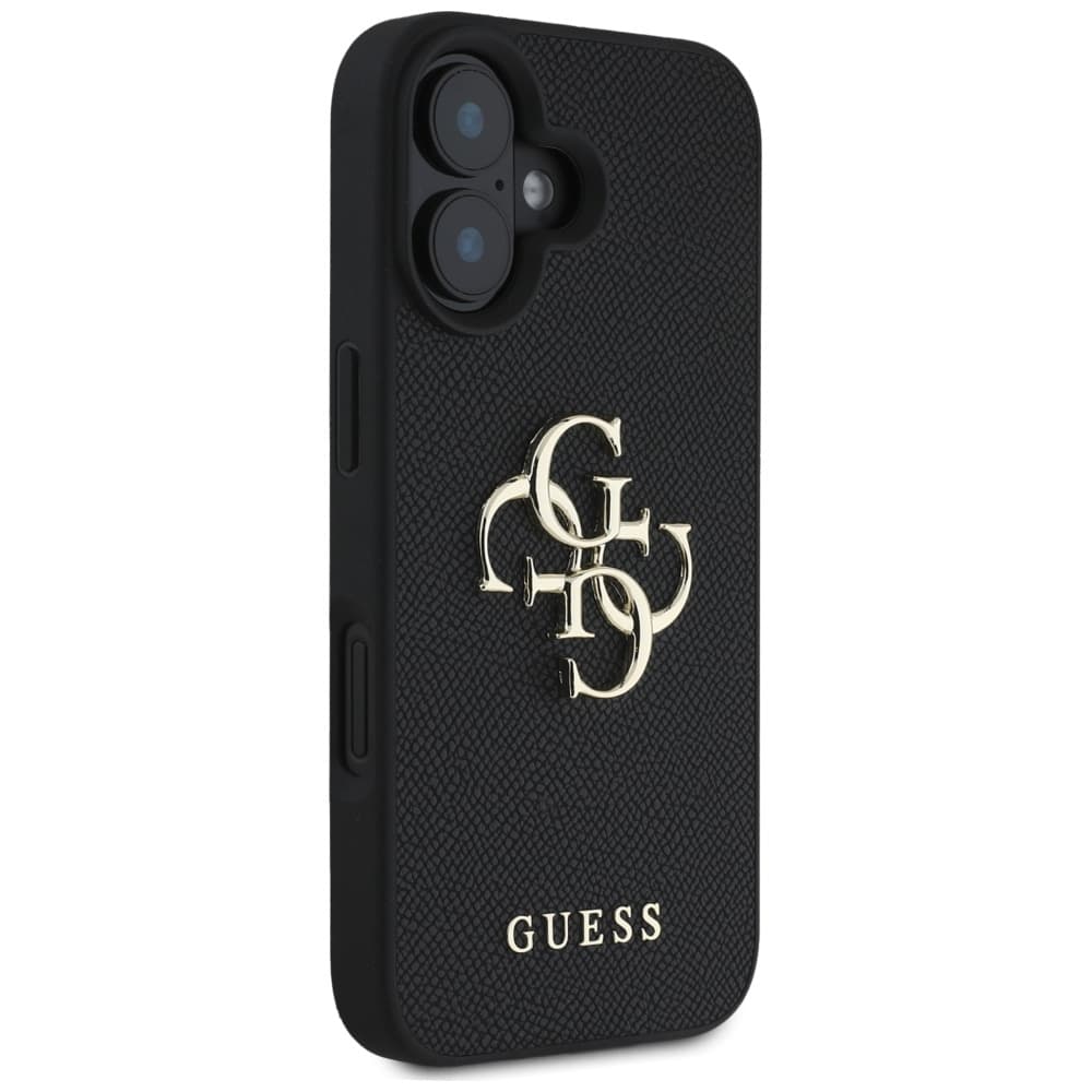 Guess Hardcase Grained Big 4G Logo Small Classic Logo iPhone 16 černá - náhled 4
