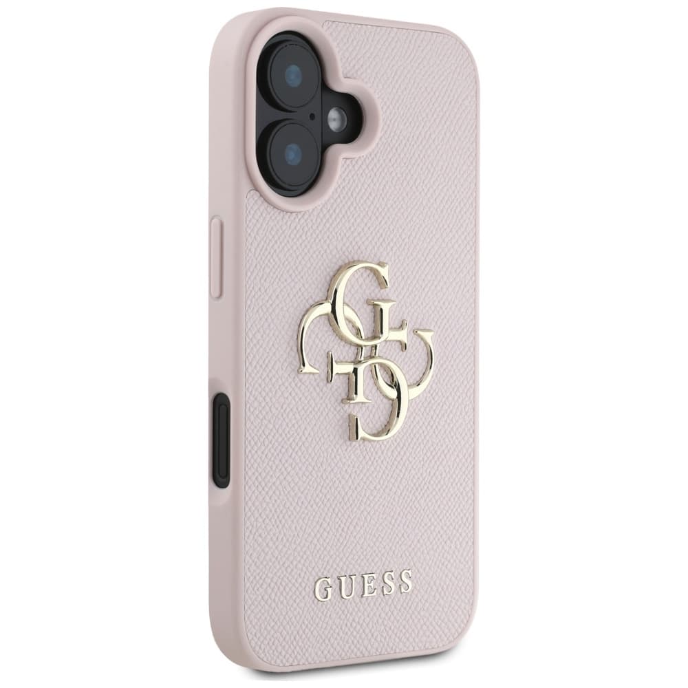 Guess Hardcase Grained Big 4G Logo Small Classic Logo iPhone 16 růžová - náhled 4