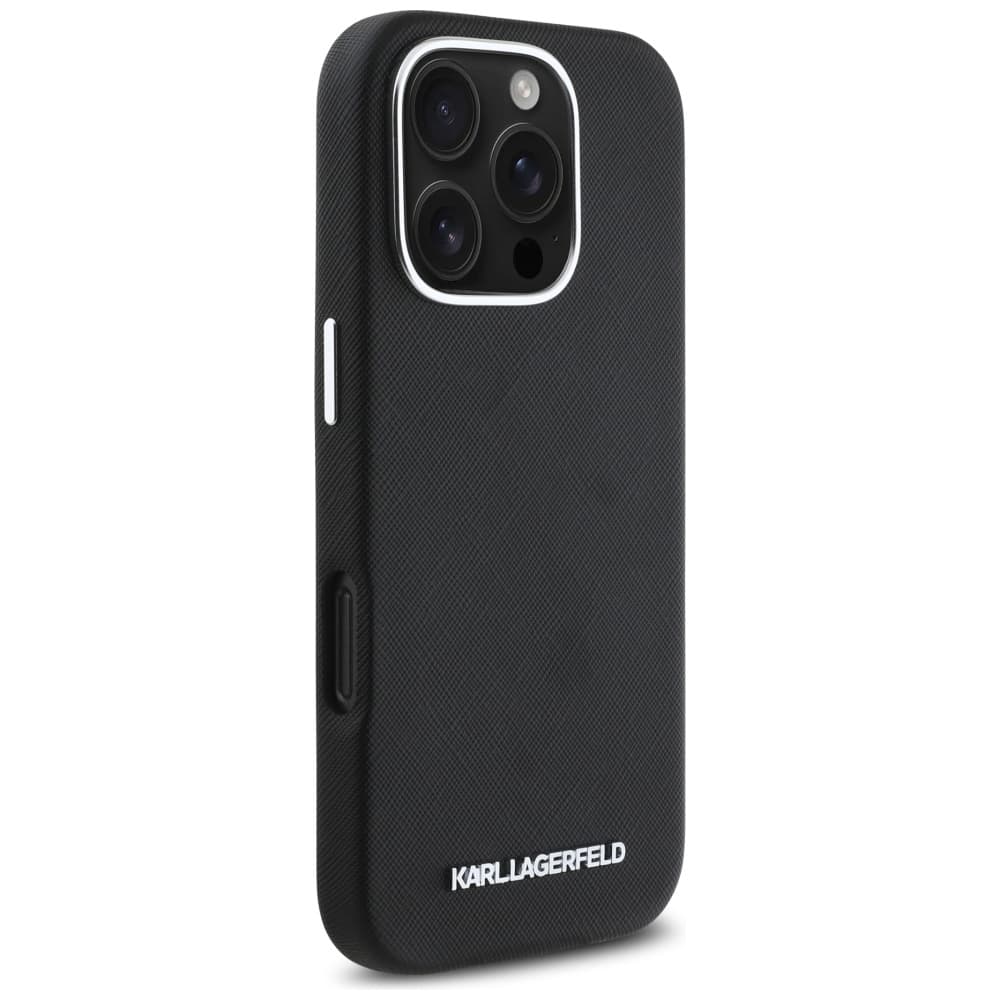 Karl Lagerfeld Saffiano obal s logem MagSafe iPhone 16 Pro černý - náhled 4