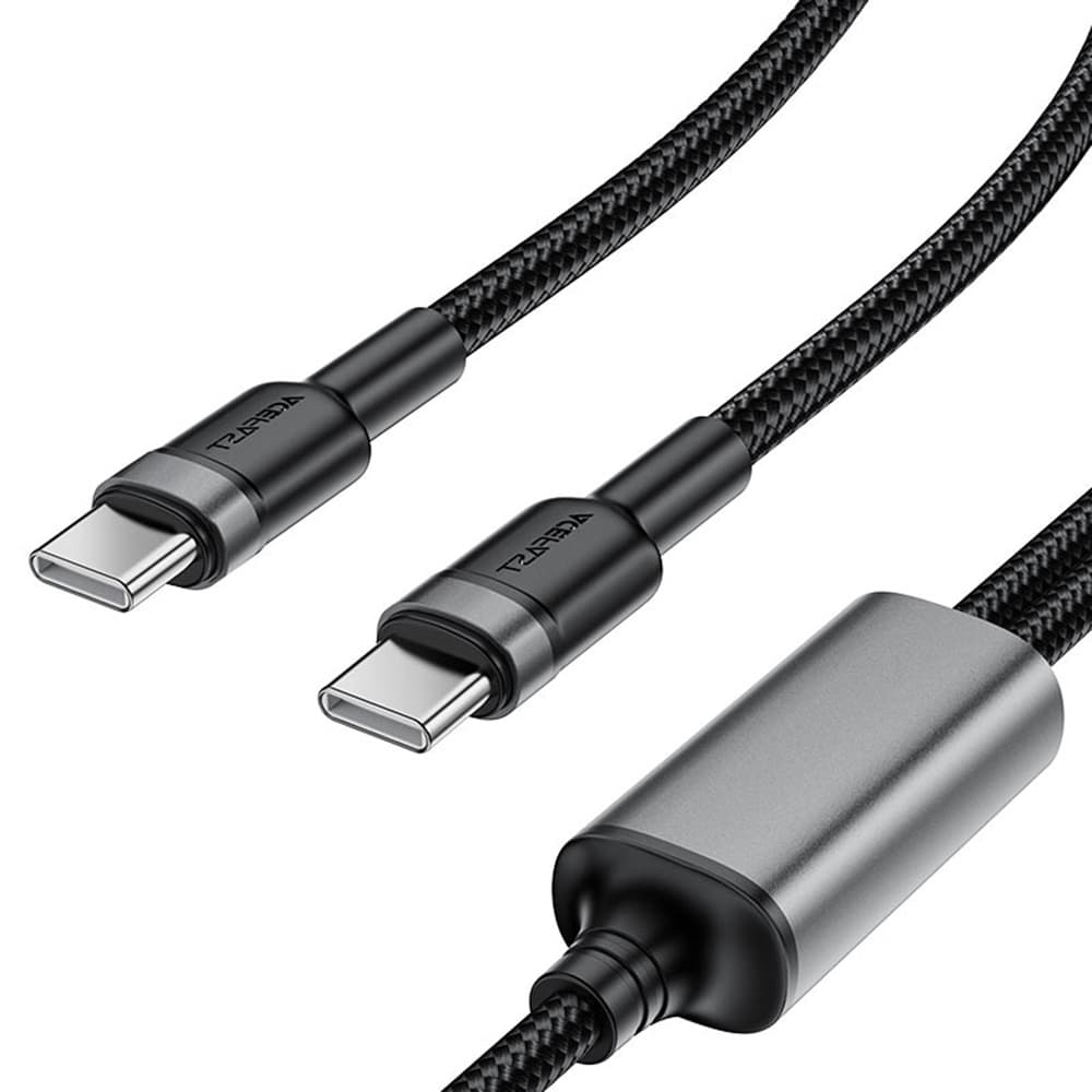 Acefast Datový kabel 2v1 C22-02 Rychlé nabíjení Type-C na 2xType-C 1.25m černý - náhled 4