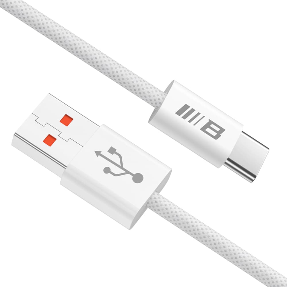 Blueo Datový kabel USB-A na Type-C pletený rychlonabíjecí 6A bílý - náhled 4