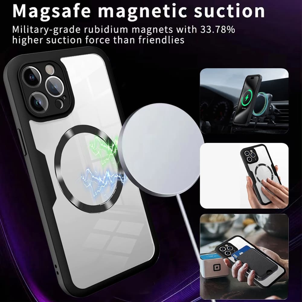 Techsuit ColorVerse 360 MagSafe Series + Ochranné sklo iPhone 17 Pro Fialová - náhled 4
