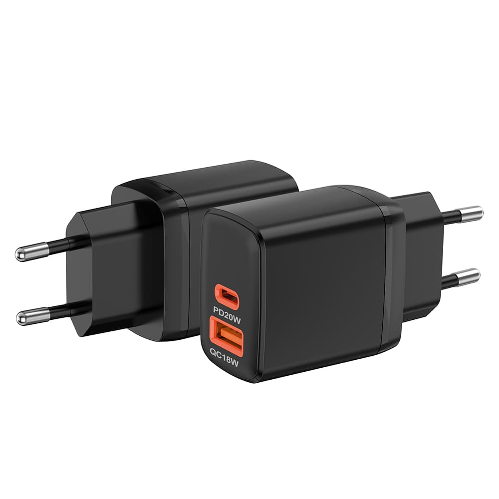 Nabíječka Techsuit Duonix20W CH2 Type-C USB Dual Travel 20W černá - náhled 4