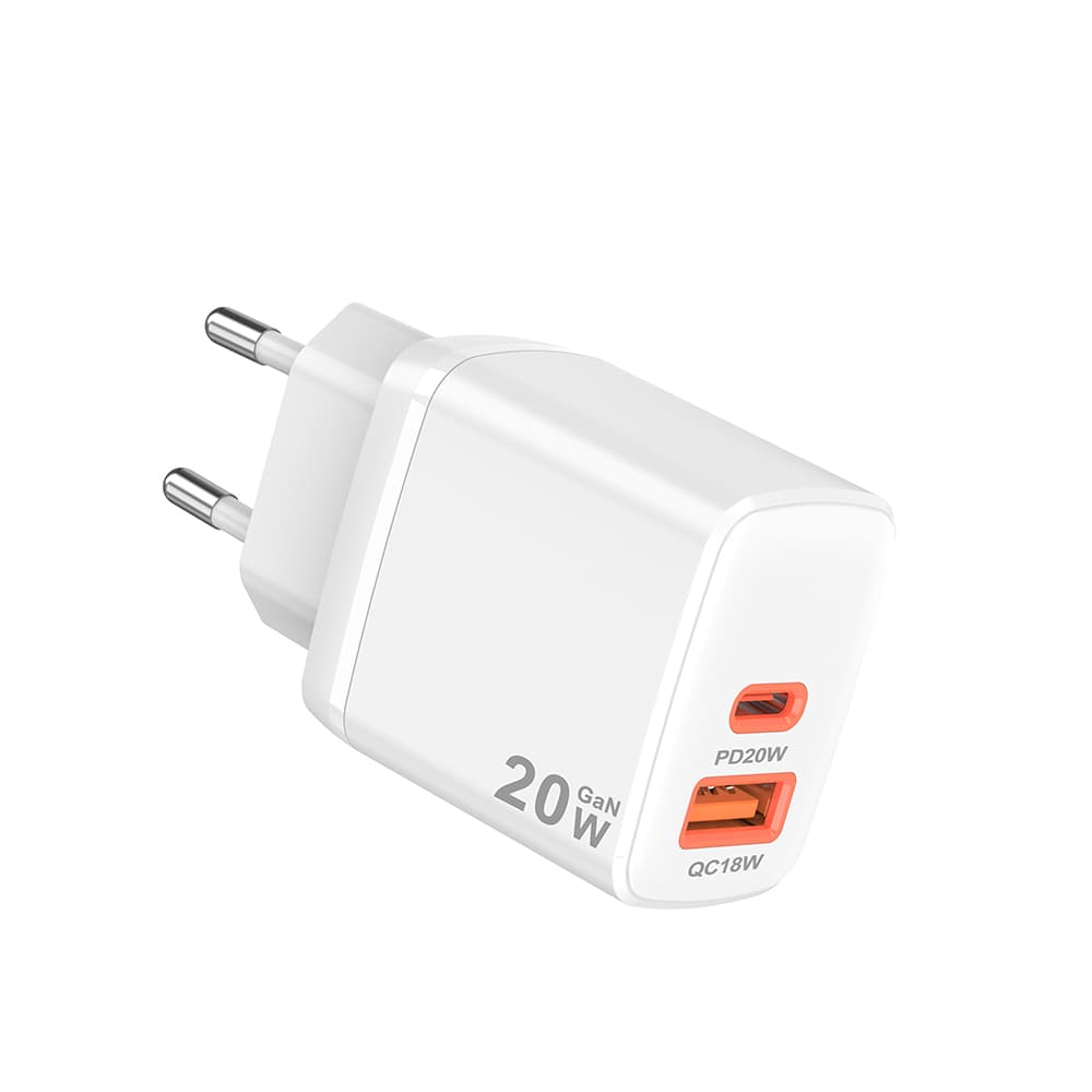 Nabíječka Techsuit Duonix20W CH2 Type-C USB Dual Travel 20W bílá - náhled 4
