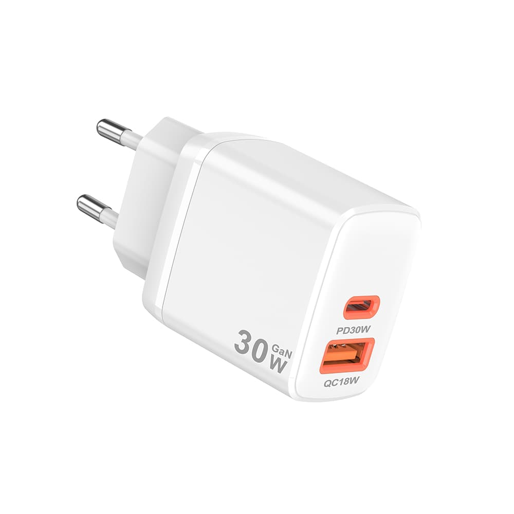 Nabíječka Techsuit Duonix30W CH1 Type-C USB Dual Travel 30W bílá - náhled 4