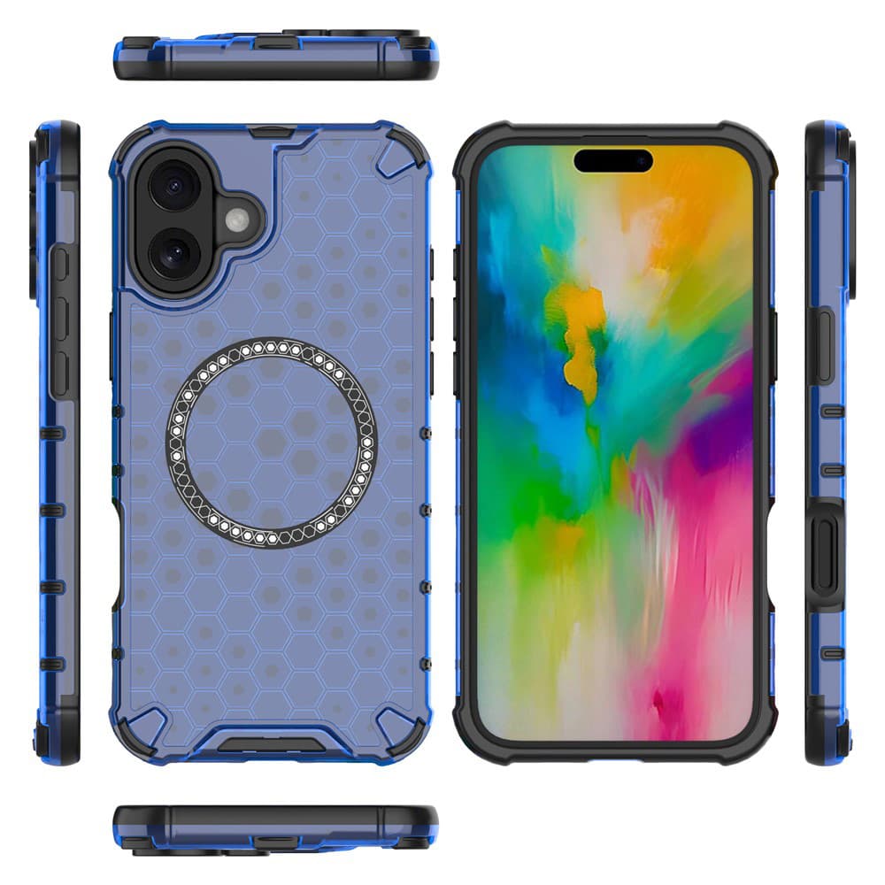 Techsuit HoneyComb Shield MagSafe pro iPhone 16 modrý - náhled 4