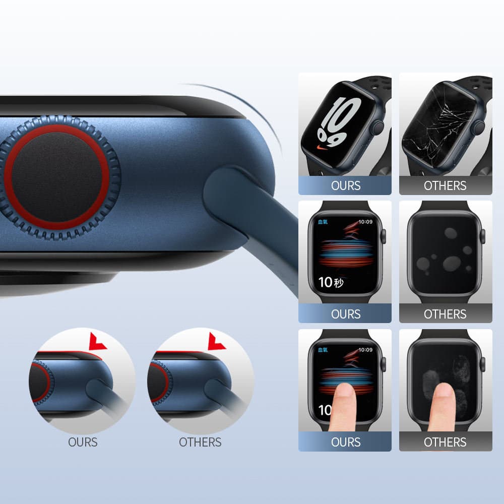Blueo vysoce molekulární fólie s aplikátorem Apple Watch 10 46mm 11 46mm černá - náhled 4
