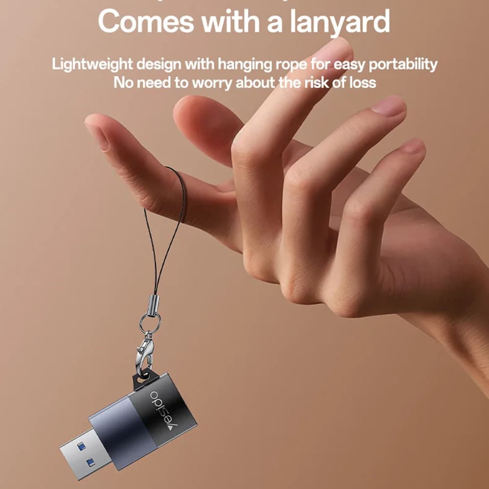 Yesido Card Reader GS36 USB vysokorychlostní hliníkový černý 1TB TF karta - náhled 4