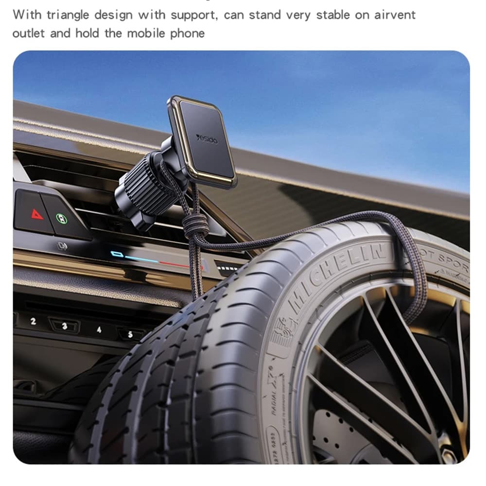 Yesido Car Holder C245 Magnetický do ventilace vylepšený klip černý - náhled 4