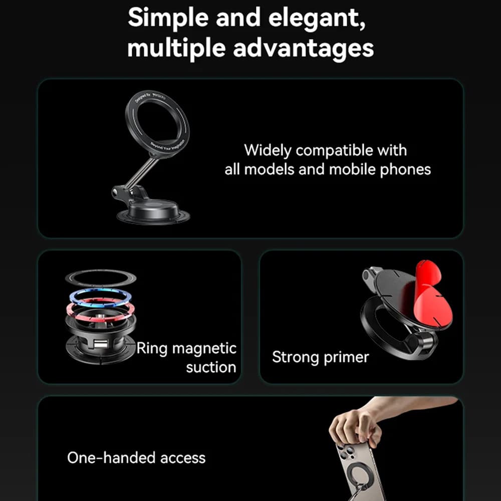Yesido Car Holder C218 Magnetický na palubní desku černý - náhled 4