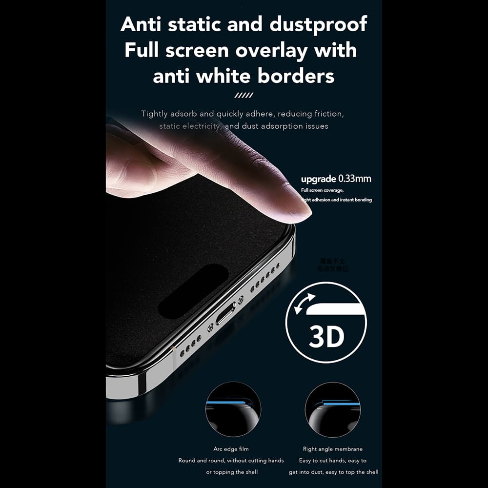 Ochranné sklo ANANK 2.5D 360° Privacy pro iPhone 15 černé - náhled 4