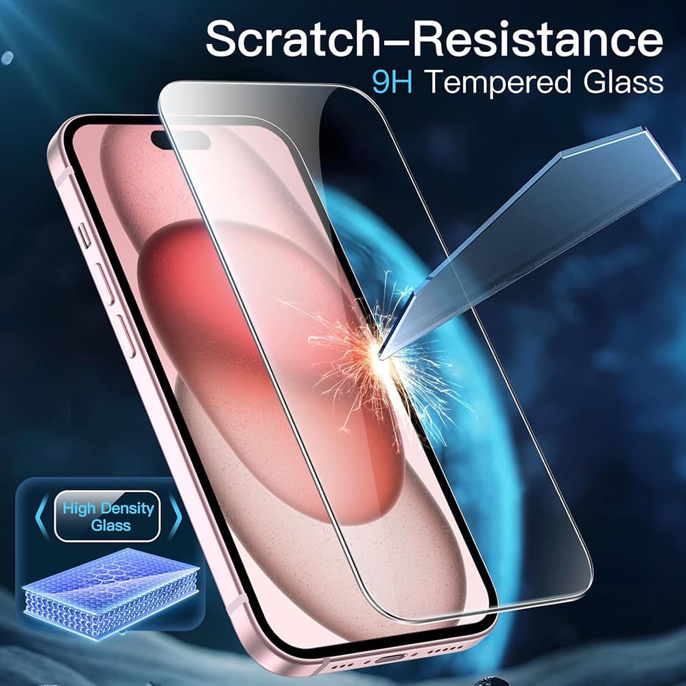 Ochranné sklo ANANK 3D zakřivené (10 ks) iPhone 15 průhledné - náhled 4