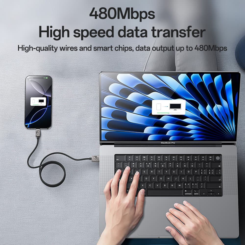 Yesido Data Cable CA135C USB na Type-C Rychlé nabíjení 1.2m Černá - náhled 4