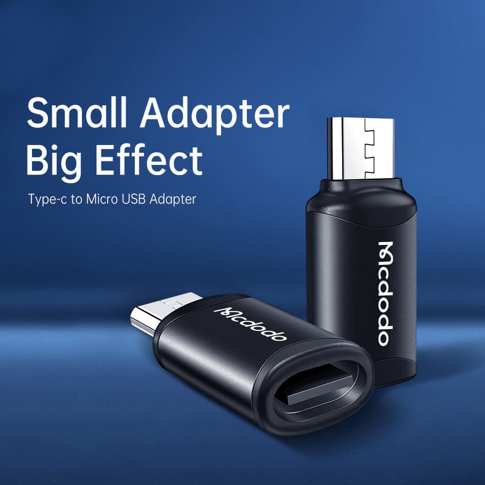 Mcdodo - OTG adaptér (OT-7690) - USB-C na micro USB, hliníková slitina, nabíjení a synchronizace dat - černý - náhled 4