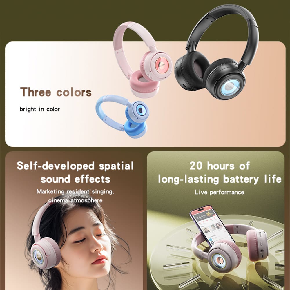 Yesido bezdrátová sluchátka EP06 pro děti s Bluetooth mikrofonem černá - náhled 4