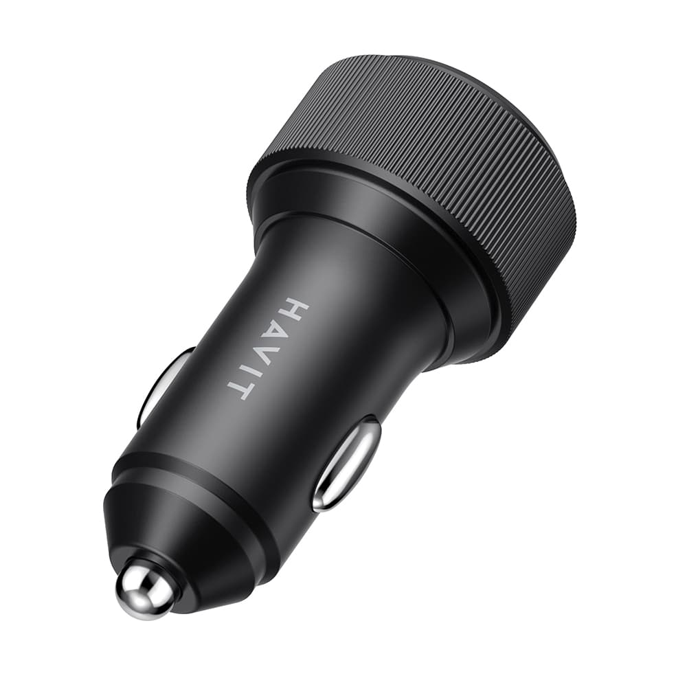Havit nabíječka do auta CC2014 2x Type-C PD30W 3A PC hliníková slitina černá - náhled 4