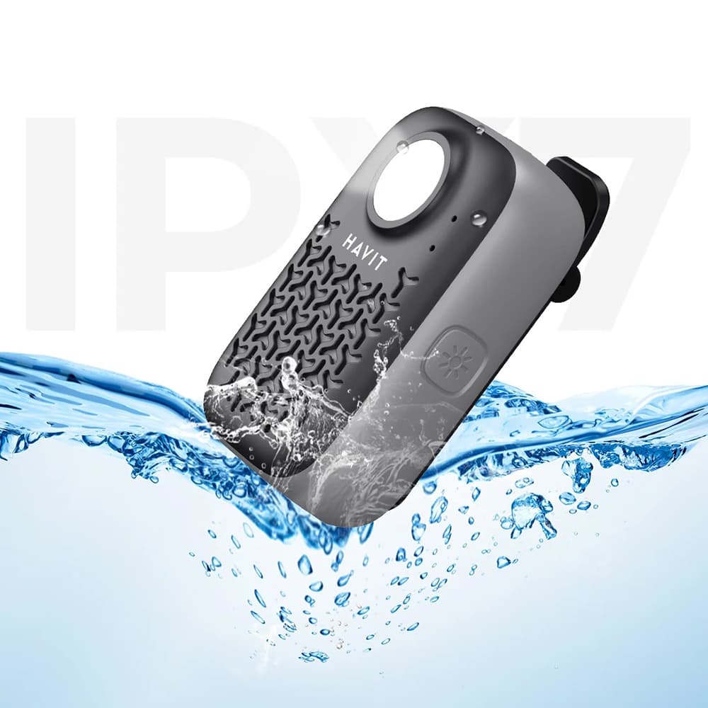 Havit Wireless Speaker SK868BT Bluetooth V5.4 5W 600mAh IP67 TWS svítilna handsfree Type-C černý - náhled 4