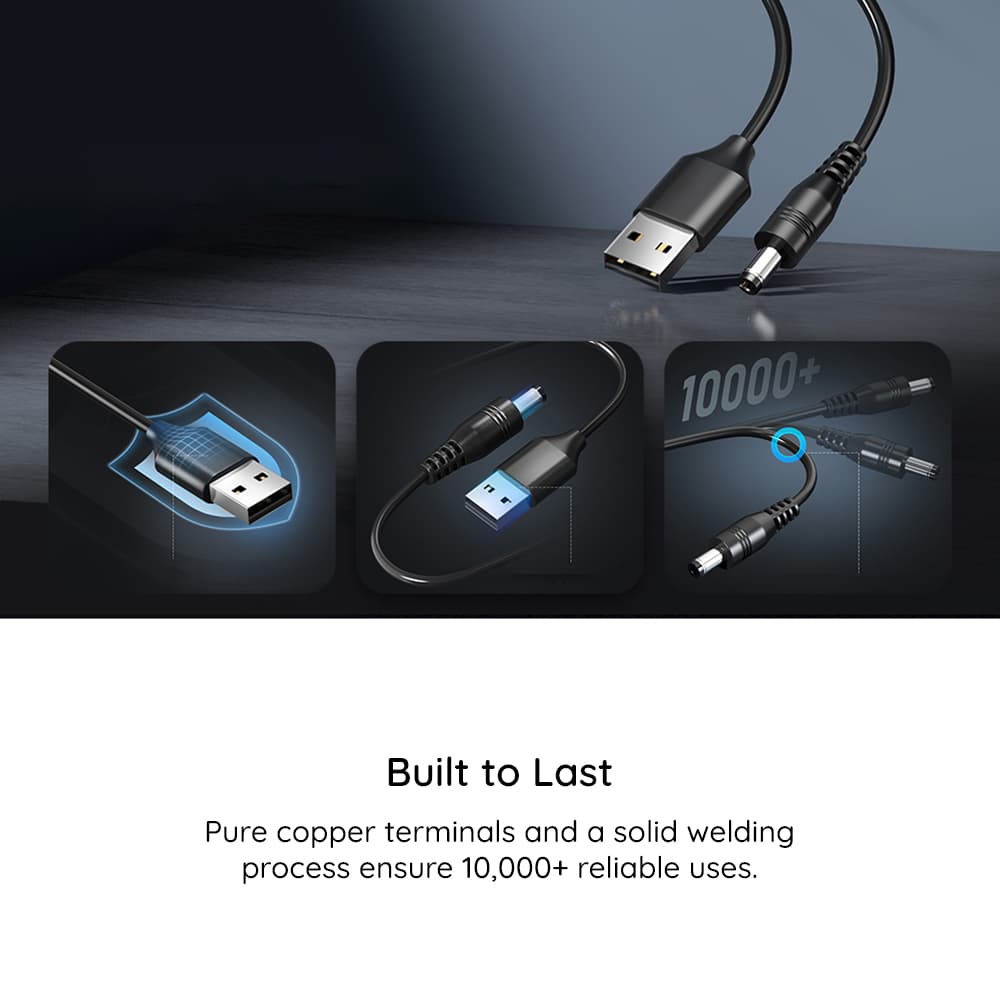 Techsuit 11 ks kabelový adaptér ChargeNest AC21 USB na 7x DC Jack Type-C Mini-USB Micro-USB černý - náhled 4
