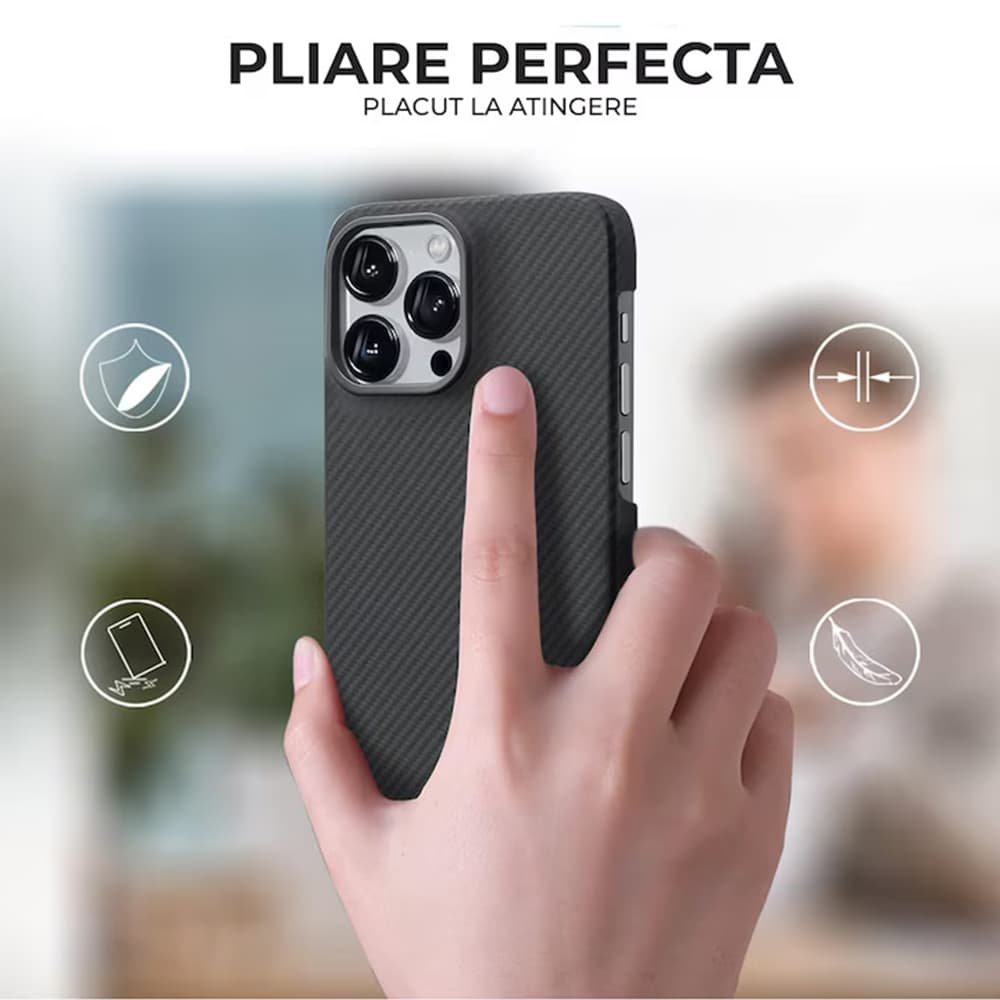 Techsuit Aramid Fiber MagSafe pro iPhone 17 Pro Max černý - náhled 4
