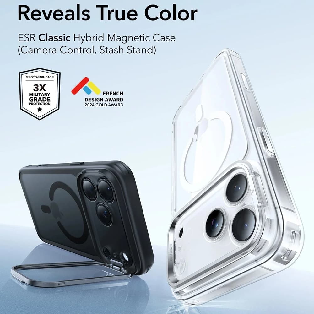 ESR Classic Hybrid HaloLock Kickstand iPhone 17 Pro matná černá - náhled 4