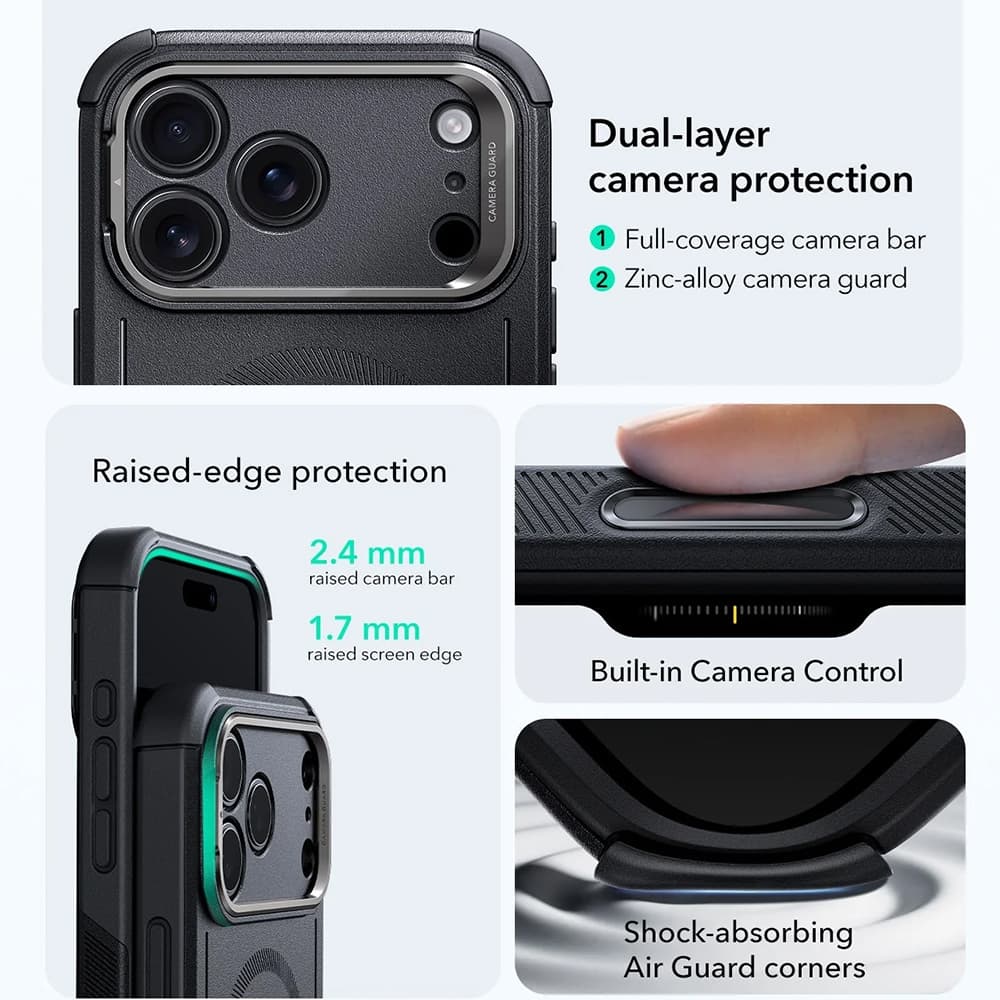ESR Cyber Armor Kickstand pro iPhone 17 Pro černý - náhled 4