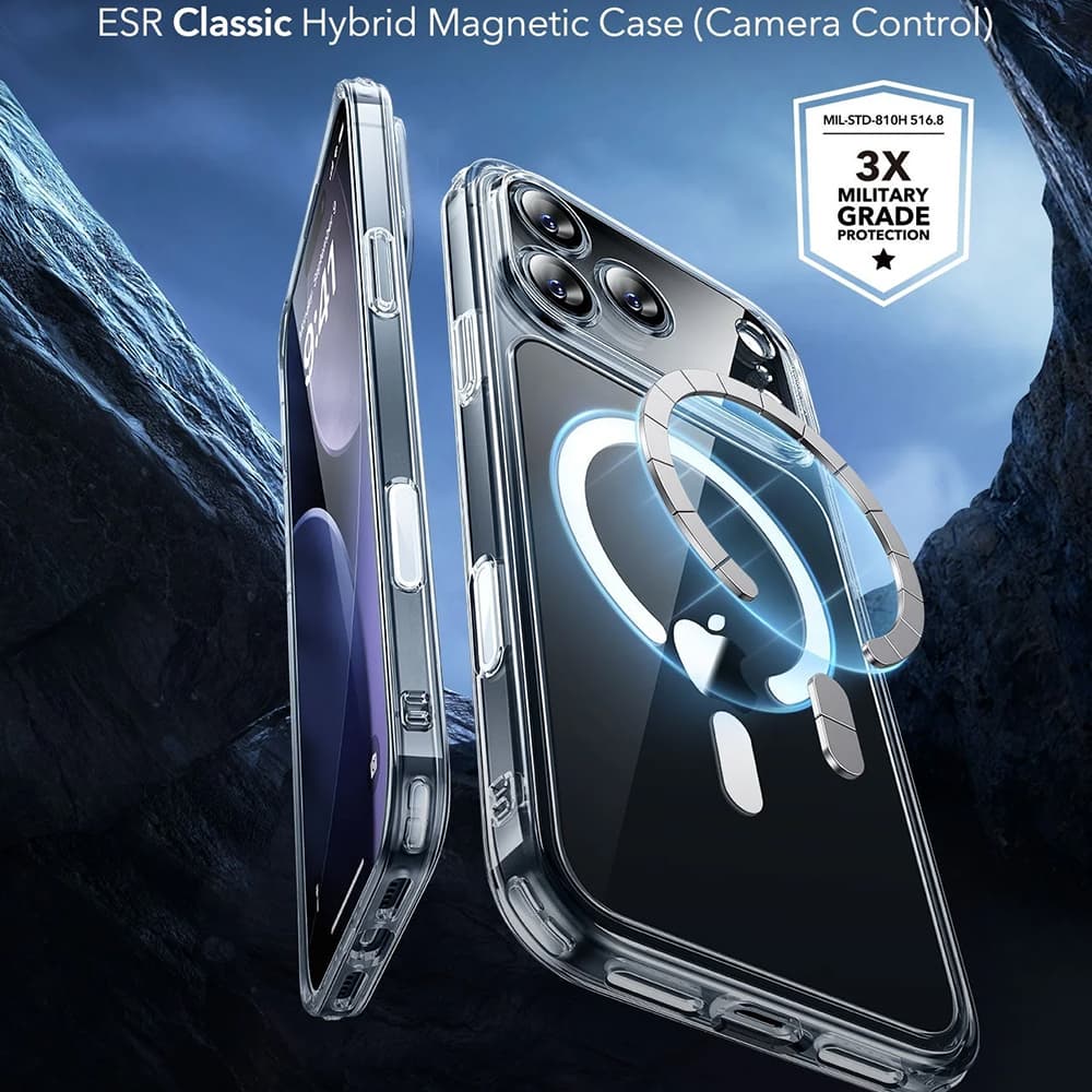 ESR Classic Hybrid HaloLock pro iPhone 17 Pro Max průhledný - náhled 4