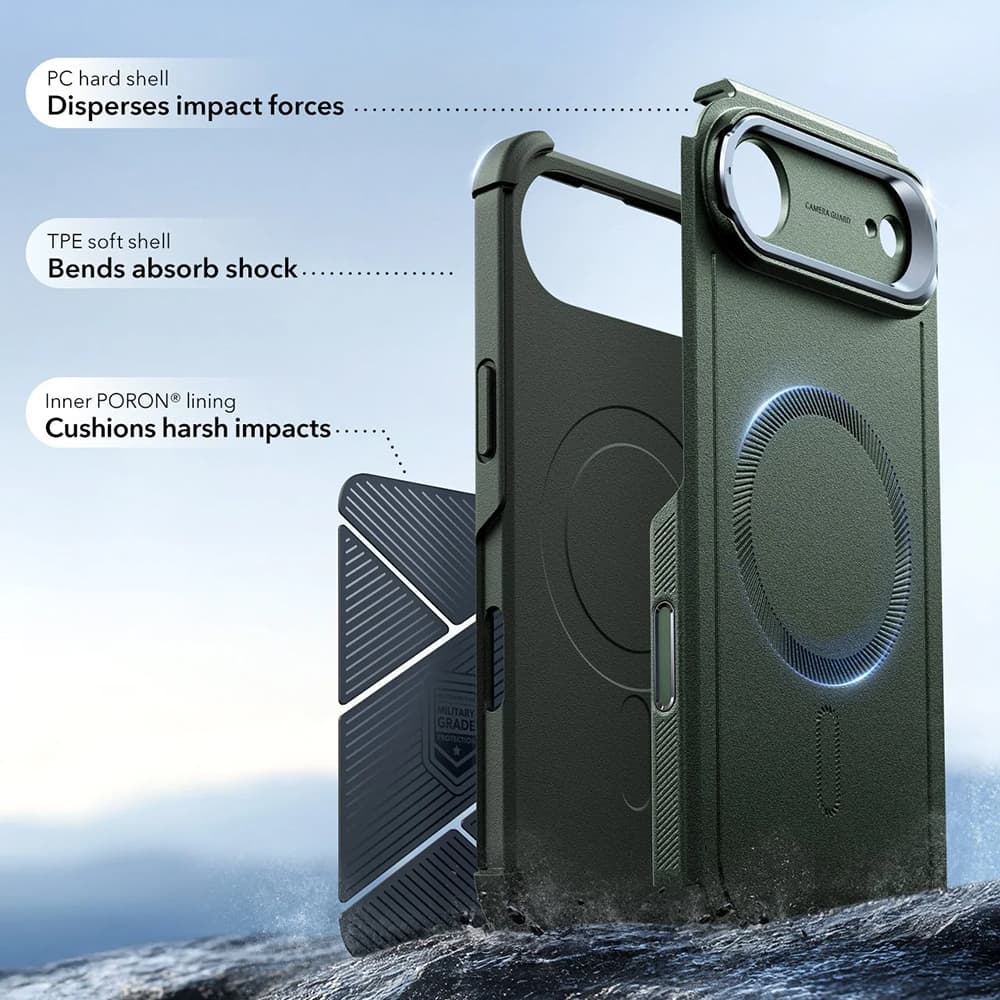 ESR Cyber Armor Kickstand pro iPhone 17 Air zelený - náhled 4