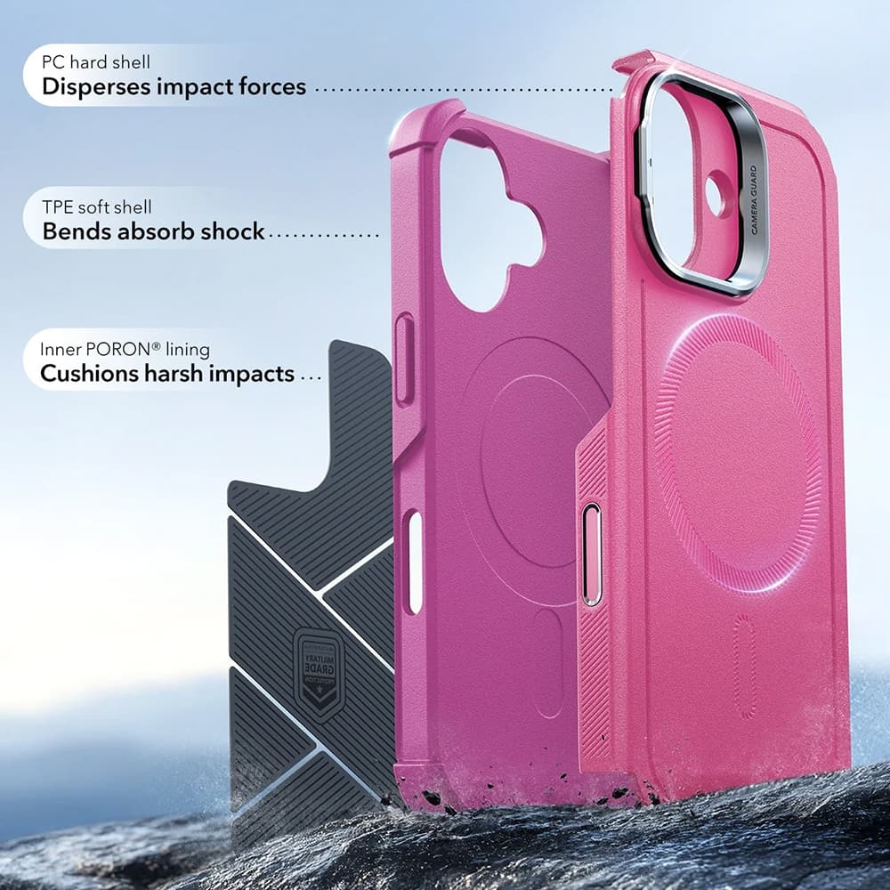 ESR Cyber Armor Kickstand pro iPhone 17 růžová - náhled 4