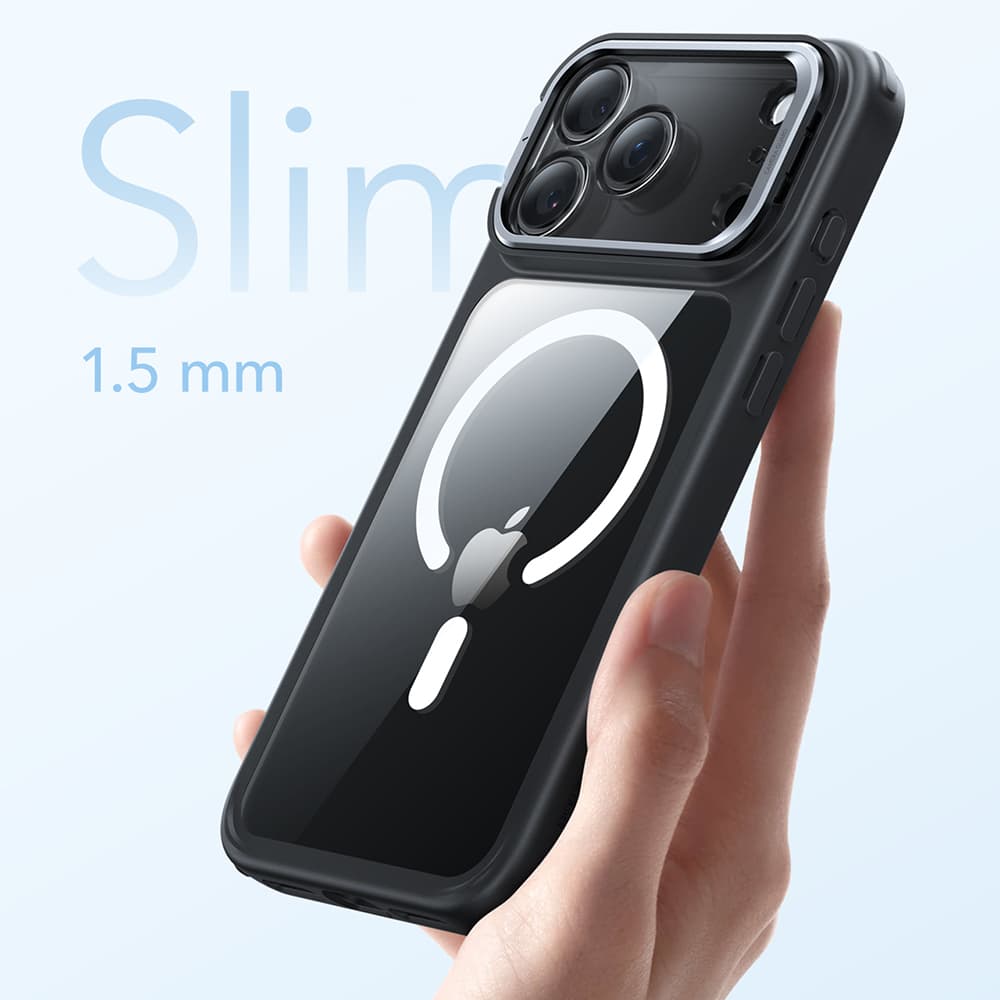 ESR Classic Hybrid HaloLock Kickstand iPhone 17 Pro černá průhledná - náhled 4