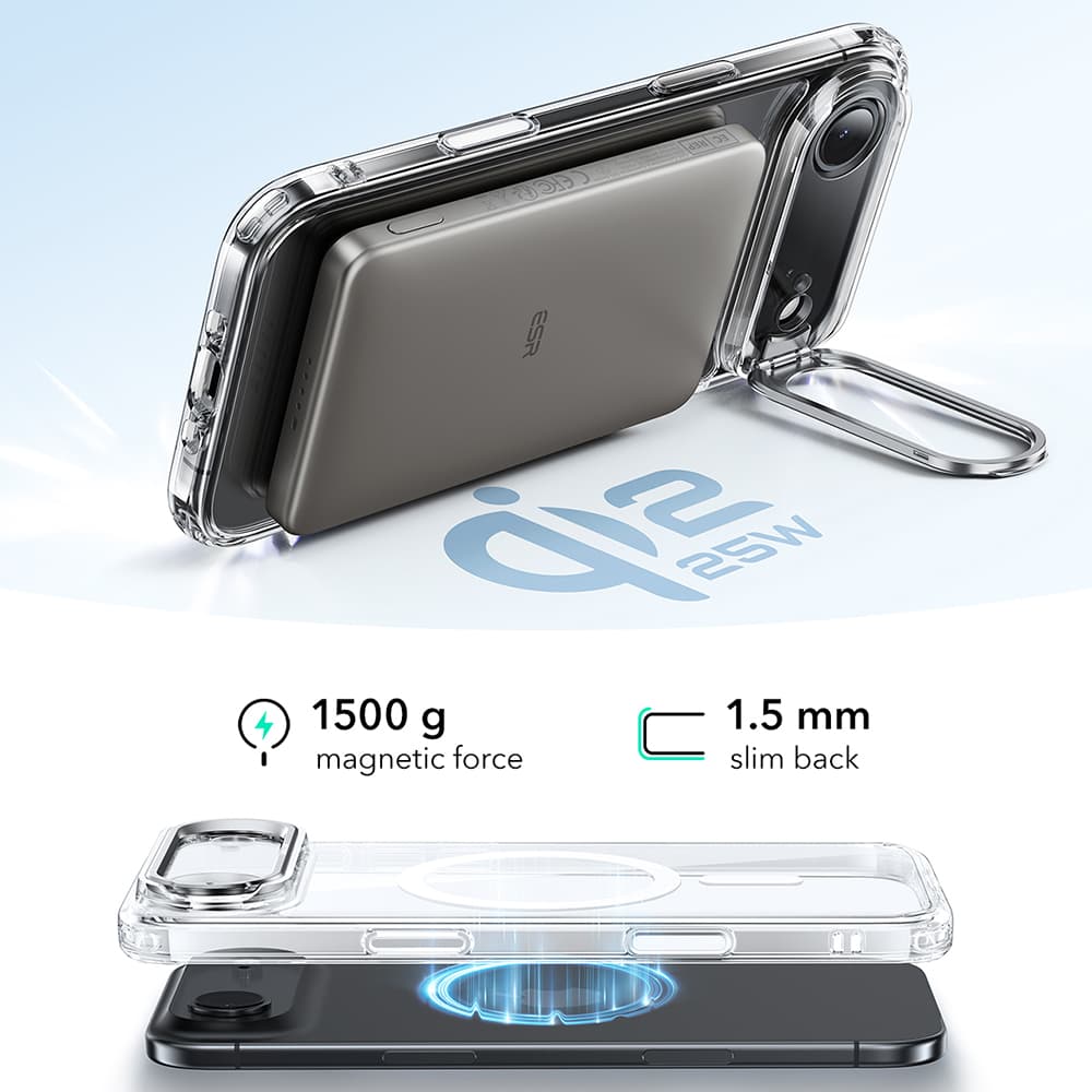 ESR Classic Hybrid HaloLock Kickstand pro iPhone 17 Air průhledný - náhled 4
