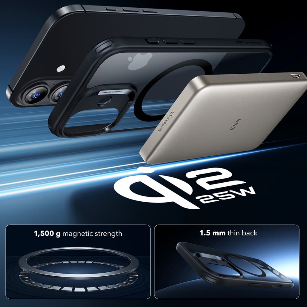 ESR Classic Hybrid HaloLock pro iPhone 17 černá průhledná - náhled 4