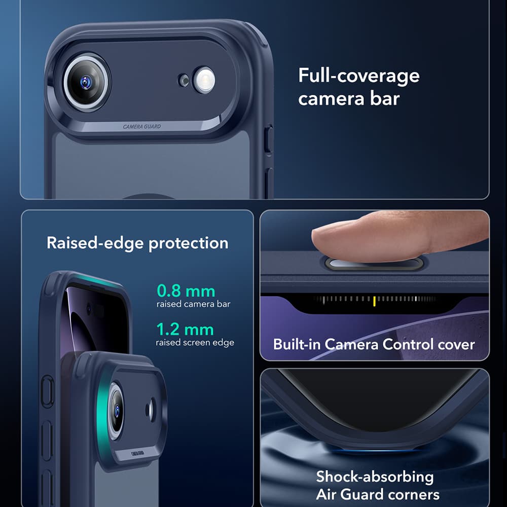 ESR Classic Hybrid HaloLock pro iPhone 17 Air v matné modré - náhled 4