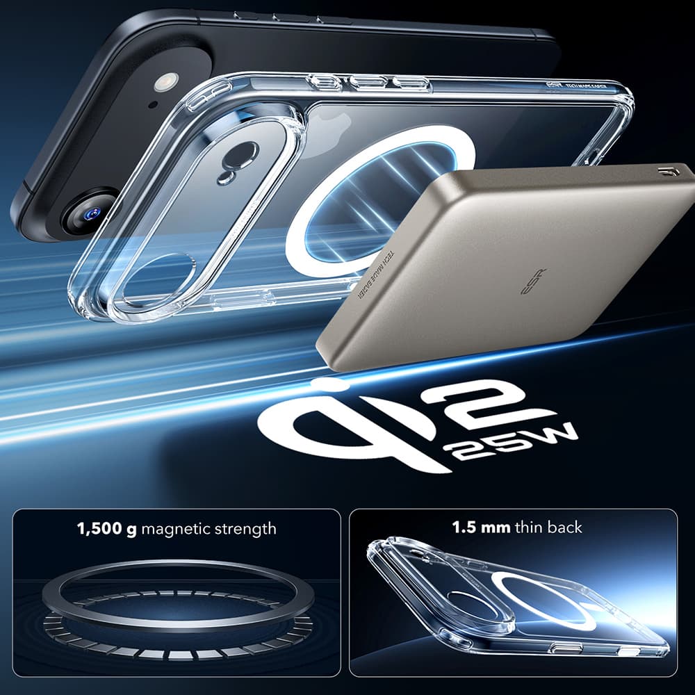 ESR Classic Hybrid HaloLock pro iPhone 17 Air průhledný - náhled 4