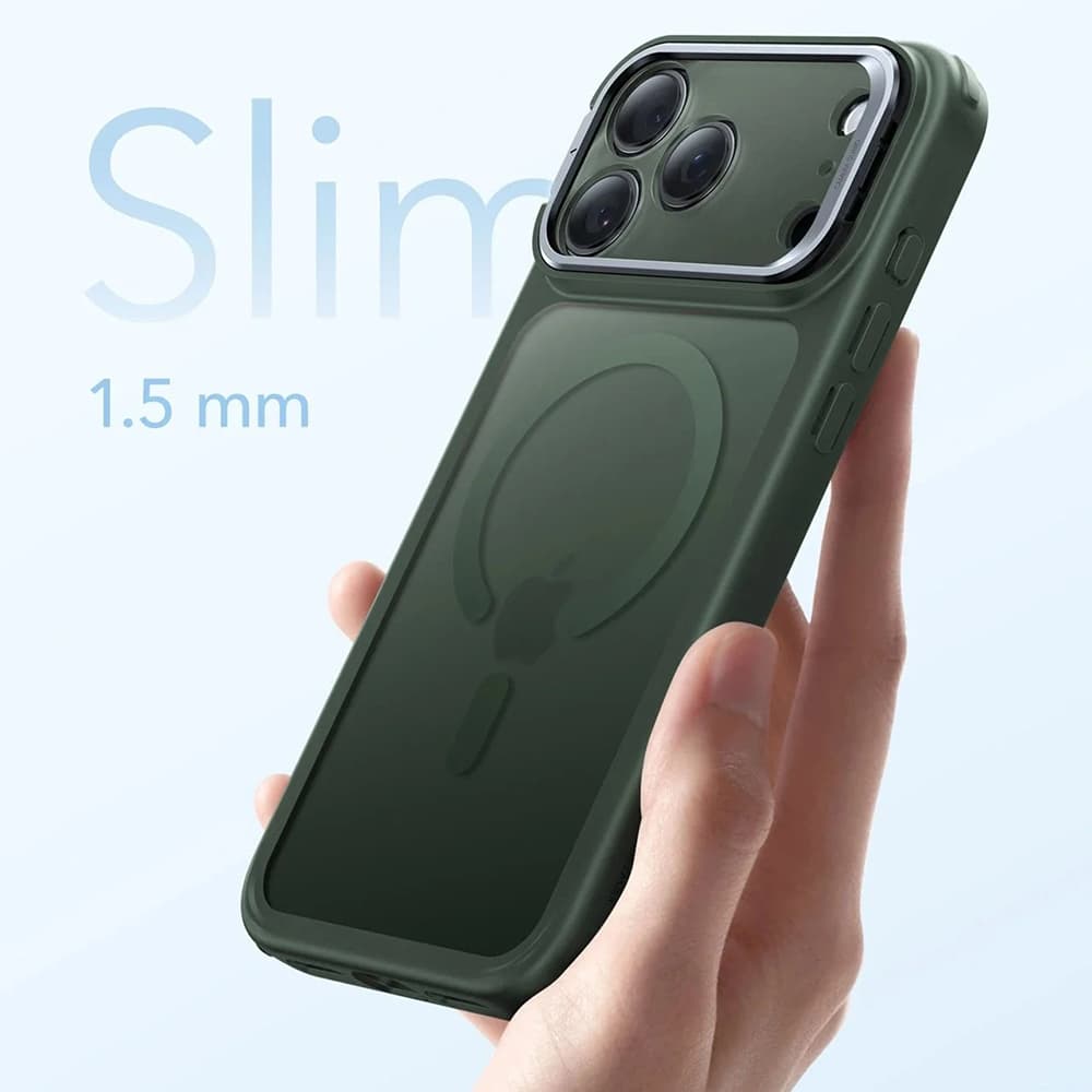 ESR Classic Hybrid HaloLock Kickstand iPhone 17 Pro Max Zelená Mlha - náhled 4