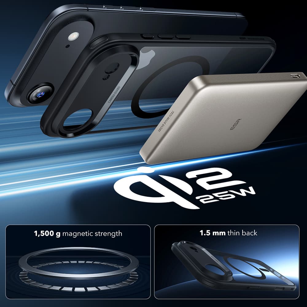 ESR Classic Hybrid HaloLock pro iPhone 17 Air čirý černý - náhled 4