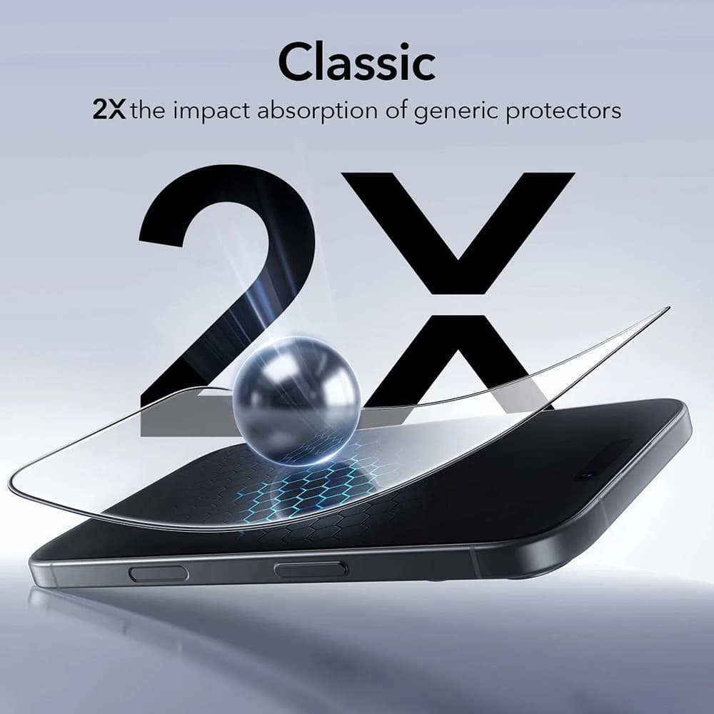 ESR Tempered Glass UltraFit 3 ks pro iPhone 17 iPhone 16 Pro černá - náhled 4